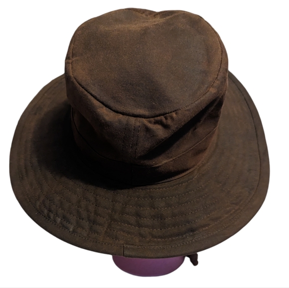The Hat Factory, Ltd, New Zealand outback hat, waxed cotton, size large, brown - Picture 3 of 8
